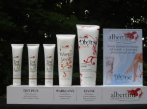 A display of different types of skin care products.