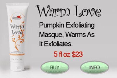 A picture of an advertisement for the warm love pumpkin exfoliating masque.