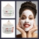 A woman with her hands on her face and two different types of facial masks.