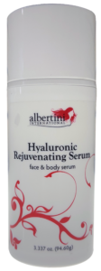 A bottle of hyaluronic rejuvenating serum